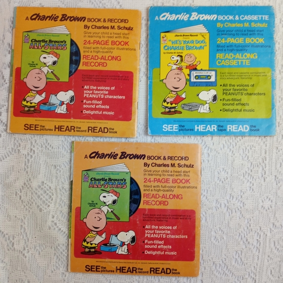 3 Charlie Brown Peanuts Books No Records Paperback Childrens Books Snoopy - Picture 2 of 4
